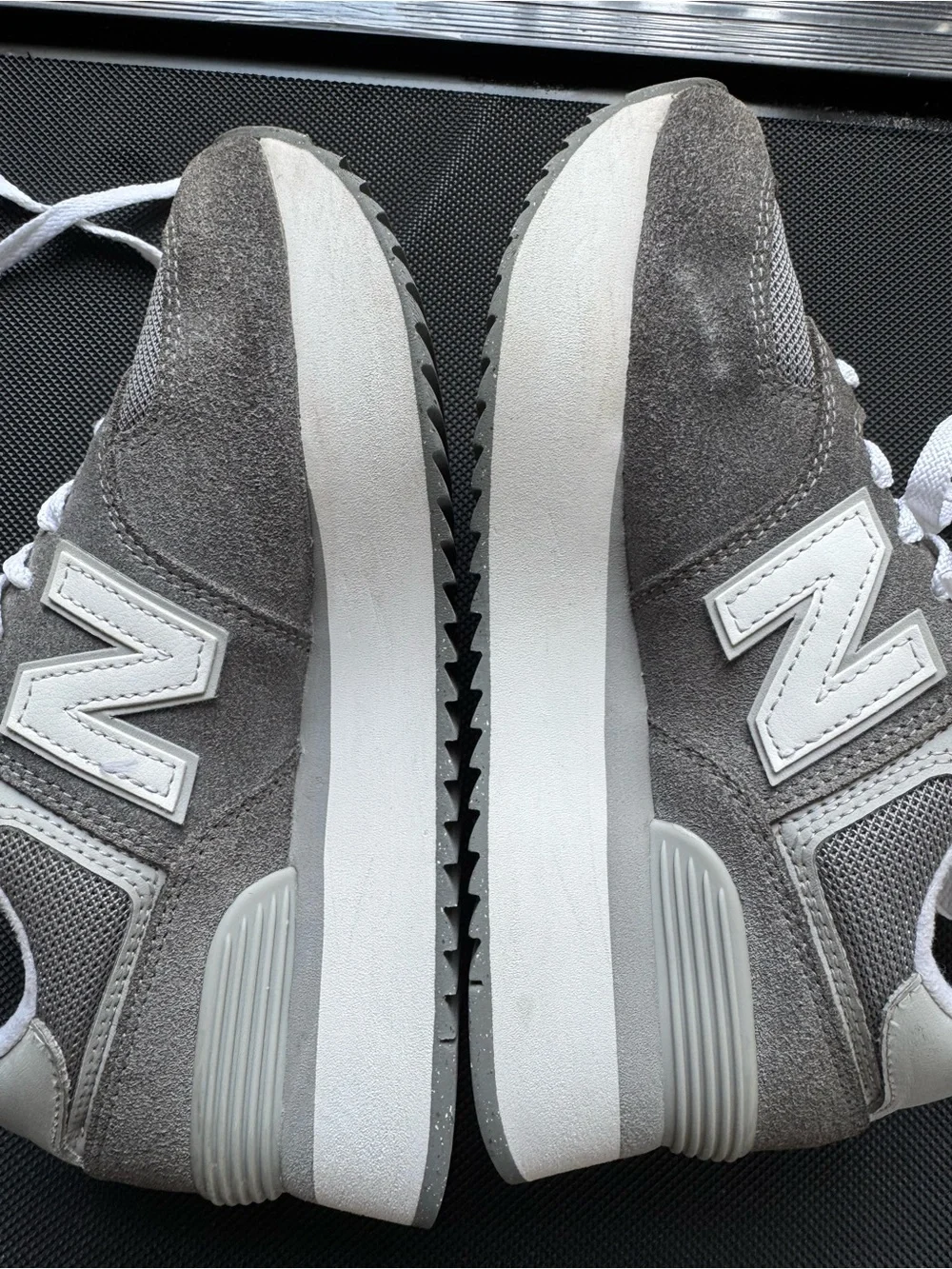 New Balance Women's Gray and White Sneakers